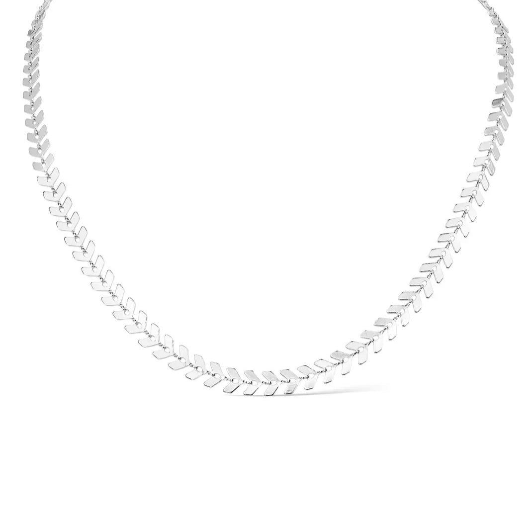 Stainless Steel Chevron Chain Necklace image 1