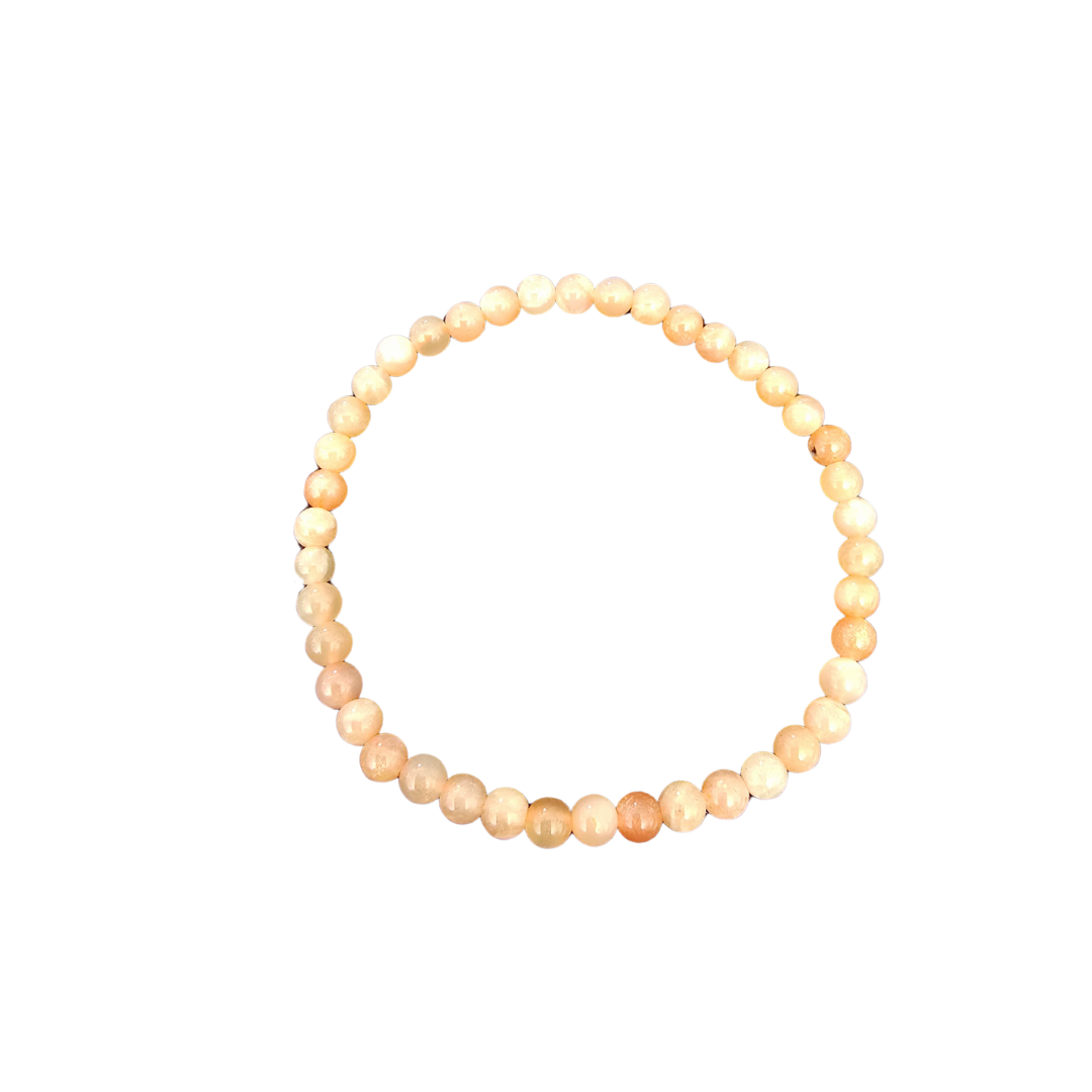 4mm Peach Moonstone Bracelet image 1