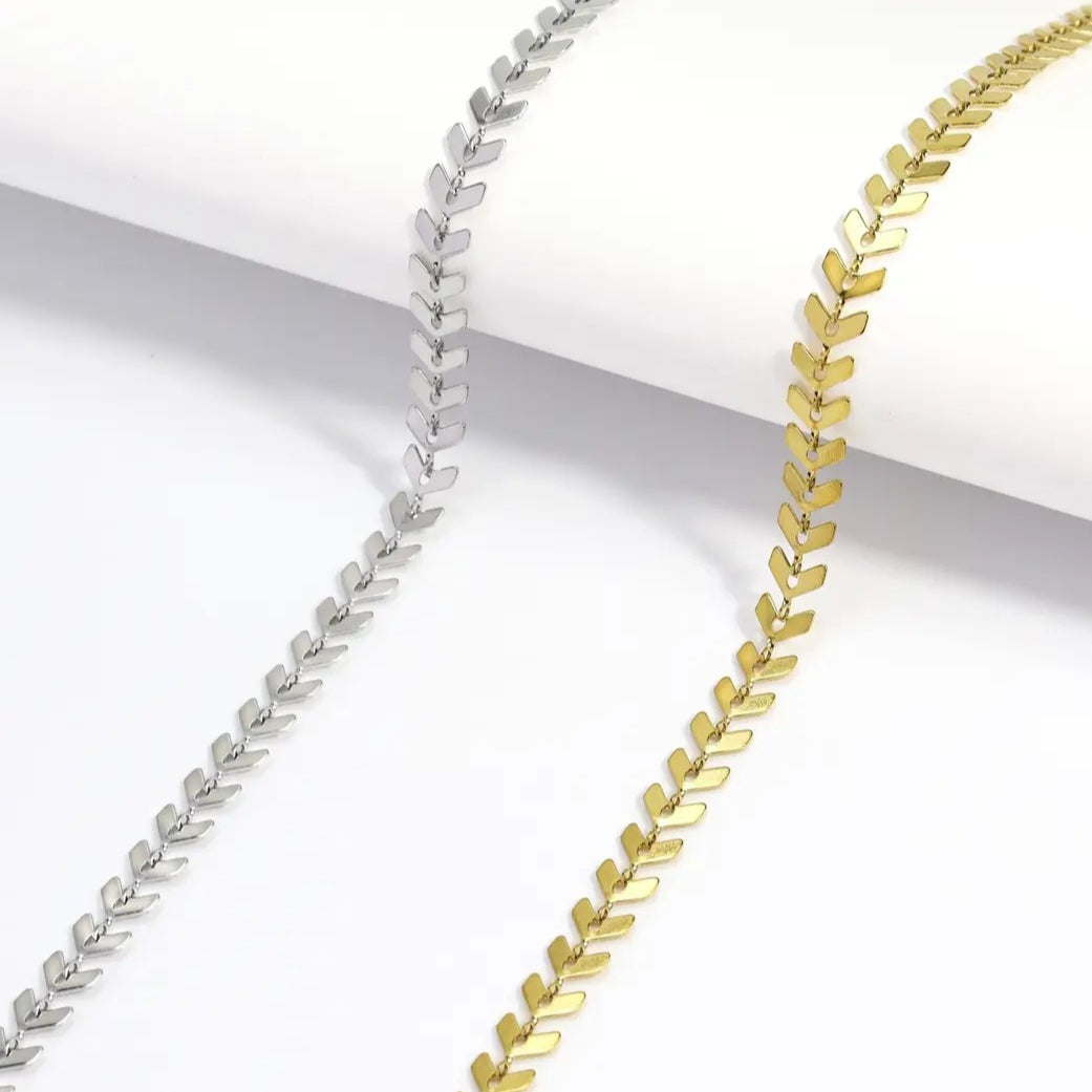 Stainless Steel Chevron Chain Necklace image 3