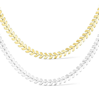 Stainless Steel Chevron Chain Necklace image 2