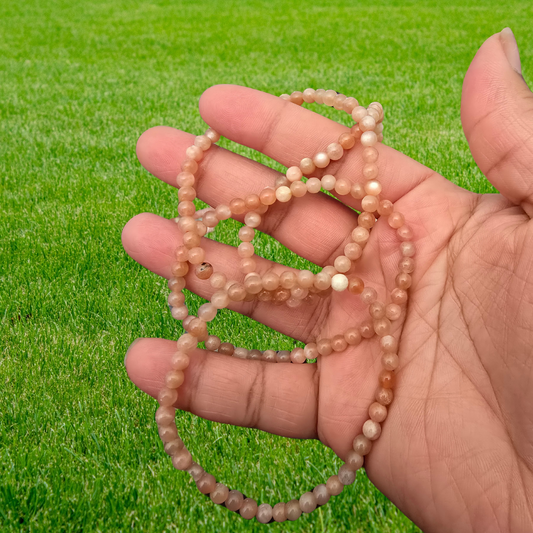 4mm Peach Moonstone Bracelet image 0