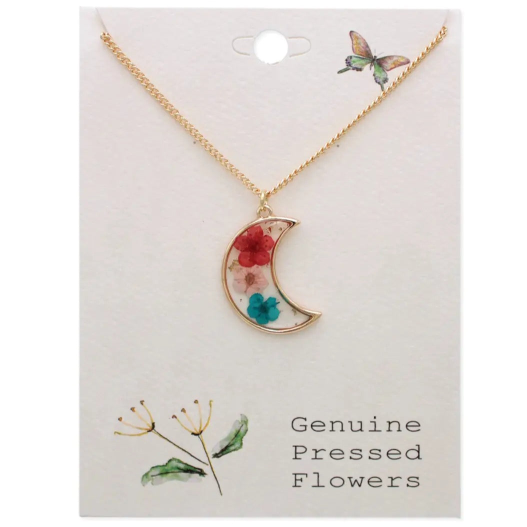 Pressed Flower Gold Necklace image 1