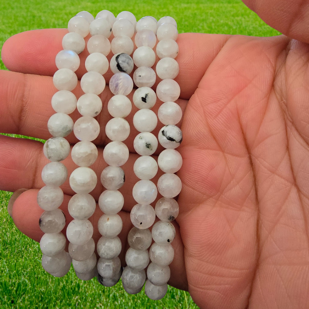6mm Rainbow Moonstone Bracelet image 1