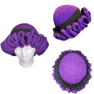 Raven Ruffle Crochet Hat image 0